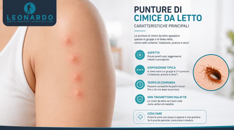 Punture di cimice da letto sul braccio